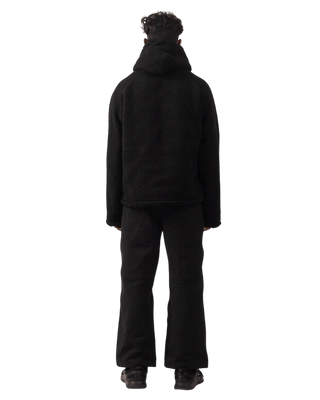 BLACK SHERPA HOODIE