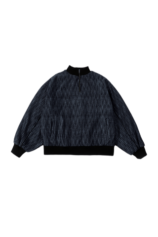 INDIGO HANDWOVEN DOBBY SWEATSHIRT