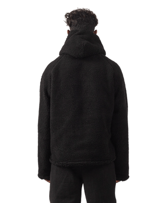 BLACK SHERPA HOODIE