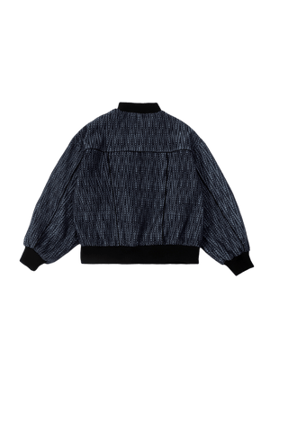 INDIGO HANDWOVEN DOBBY SWEATSHIRT