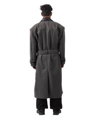 ASH GREY  WOOL TRENCH COAT