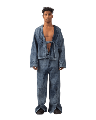 BLUE ACID WASH DENIM KIMONO