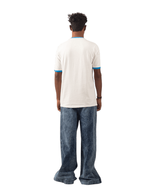 BLUE REGULAR FIT EMBROIDERED LOGO T SHIRT