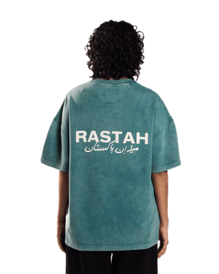 WASHED TEAL MADE IN PAK T-SHIRT (v2)