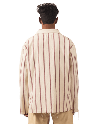 IVORY STRIPED COTTON BUTTON DOWN