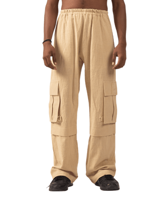 KHAKI KHADDAR CARGO PANTS