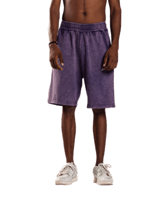 WASHED PURPLE LOGO SHORTS