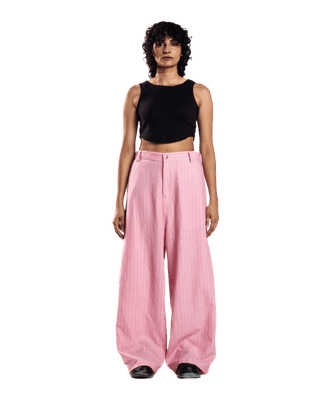 PINK SEERSUCKER TROUSERS