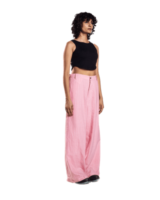 PINK SEERSUCKER TROUSERS