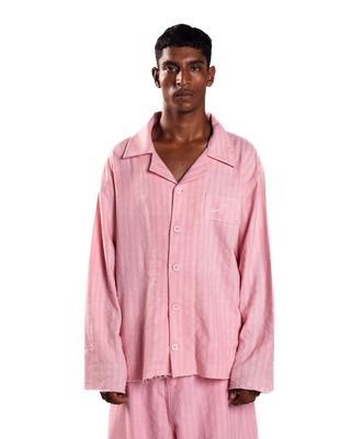 PINK SEERSUCKER SHIRT