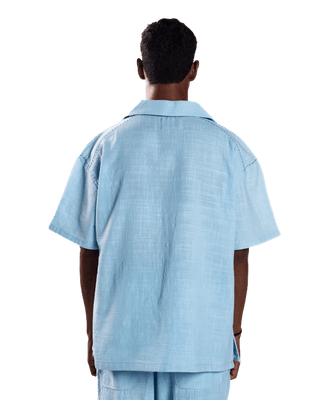 SKY BLUE HANDWOVEN BUTTON DOWN