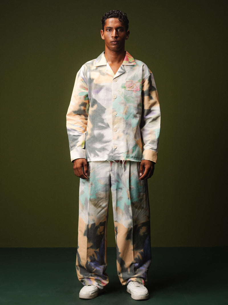 WATER COLOR FLORA BUTTON DOWN