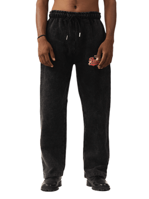 Black Acid Wash Made In Pak Sweatpants (V5)