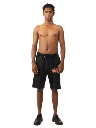 Black Acid Wash Made In Pak Shorts (V5)