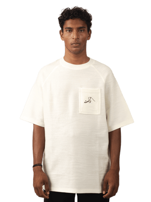 Cream jacquard raglan T-shirt (V5)