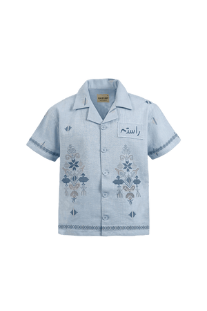 "Summer cloud" embroidered button-down