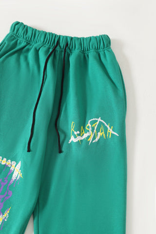 "THE INTROSPECTIVE VAMPIRE" SEA GREEN SWEATPANT