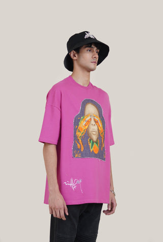 Pink "Eyes Cant See" Patch T-shirt - Rastah