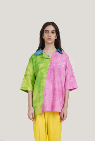 Panel Distorted Dye Shirt - Rastah