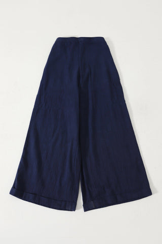 NAVY BLUE HANDWOVEN TROUSERS - Rastah