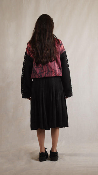 Laser Print "CHAOS" Knife Pleated Skirt - Rastah