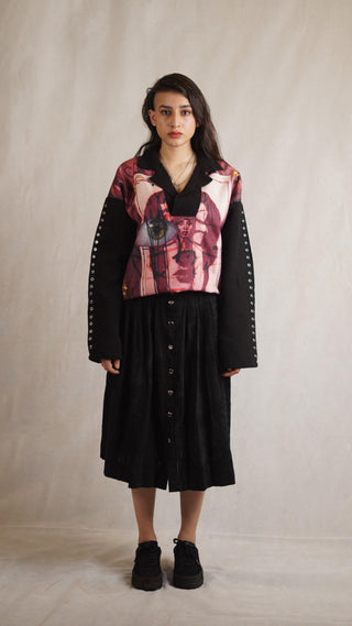 Laser Print "CHAOS" Knife Pleated Skirt - Rastah