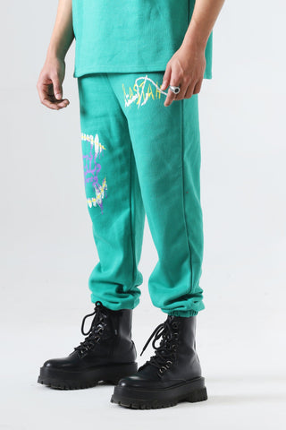 "THE INTROSPECTIVE VAMPIRE" SEA GREEN SWEATPANT