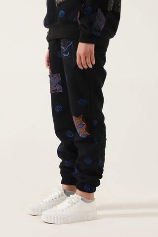 PATCHWORK BLOCK PRINT SWEATPANTS - Rastah