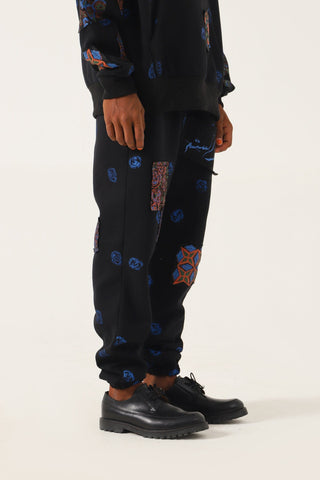 PATCHWORK BLOCK PRINT SWEATPANTS - Rastah